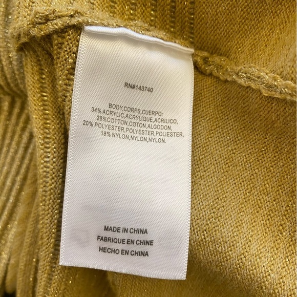 Endless Rose || Metallic Gold Striped Sweater Crew Neck Short Sleeve Small - Picture 6 of 8